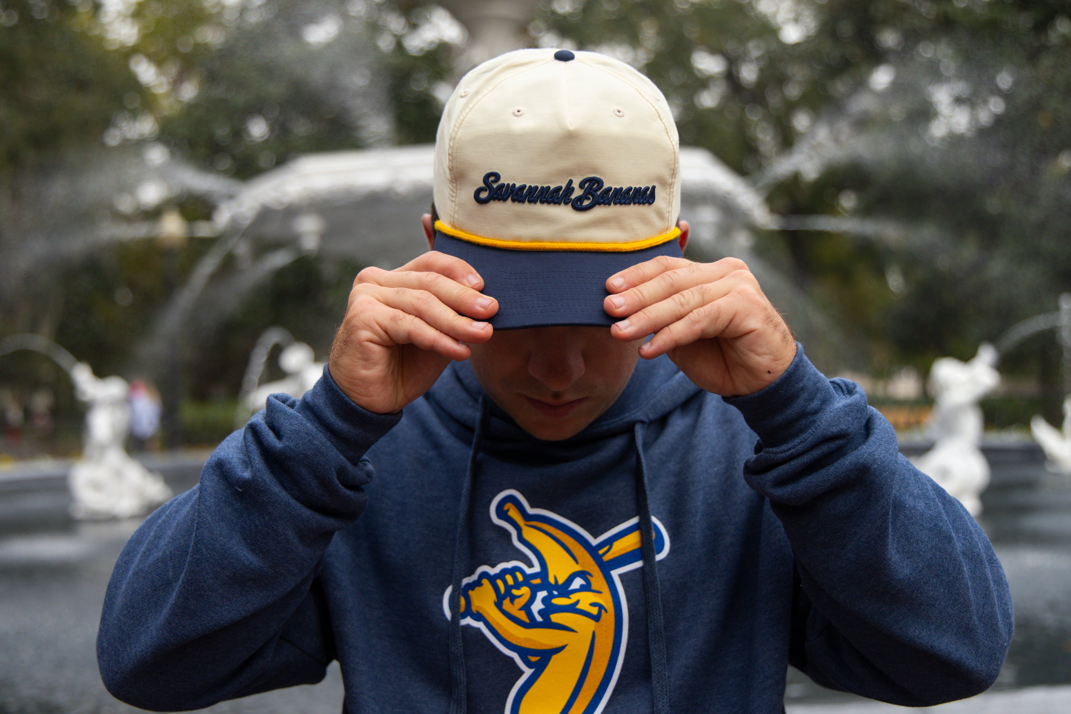 Bananas EvoShield Adjustable Snapback Rope Hat - Cream/Navy