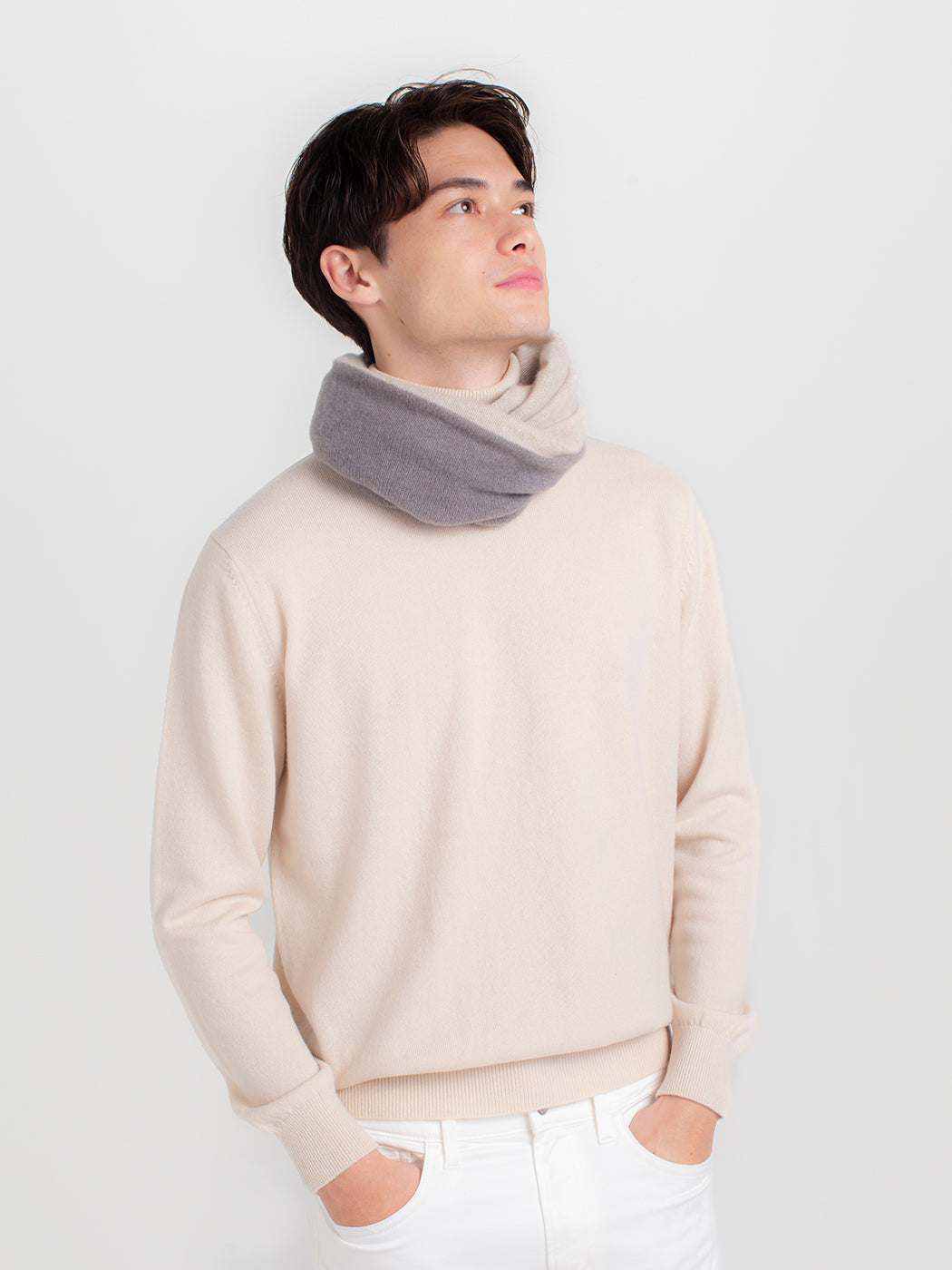 日本製】カシミヤ100% 天使のリバーシブル ネックウォーマー