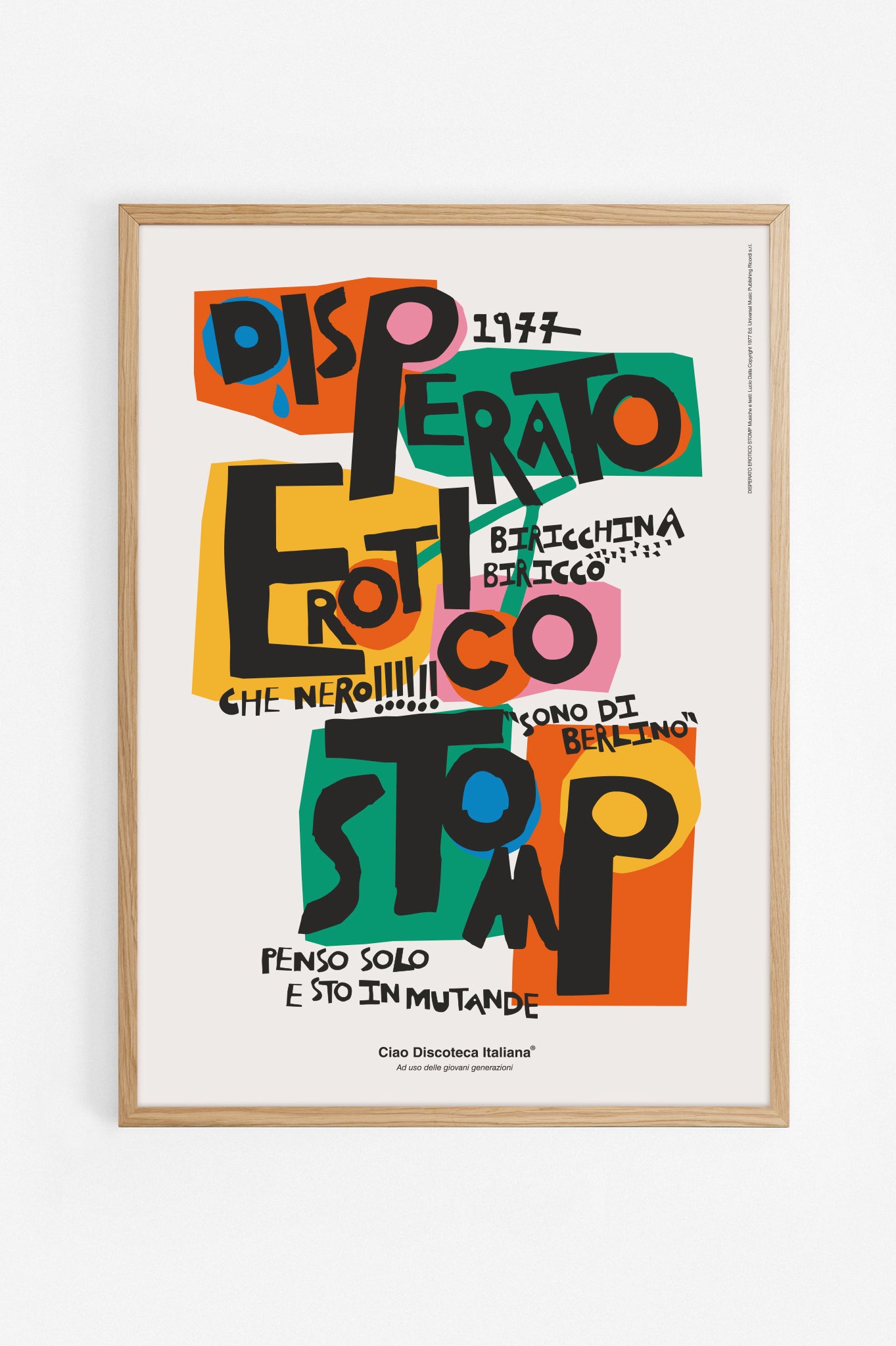 Poster Disperato Erotico Stomp - Lucio Dalla - Ciao Discoteca Italiana