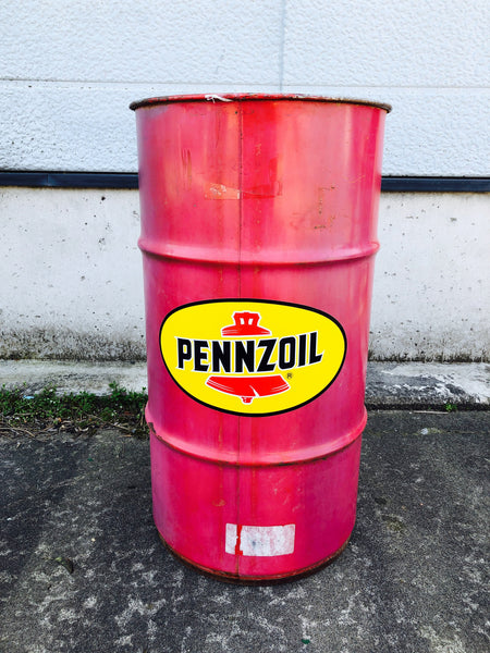 品番4790 オイル缶 PENNZOIL ペンズオイル 200L ドラム缶 ペール缶 赤