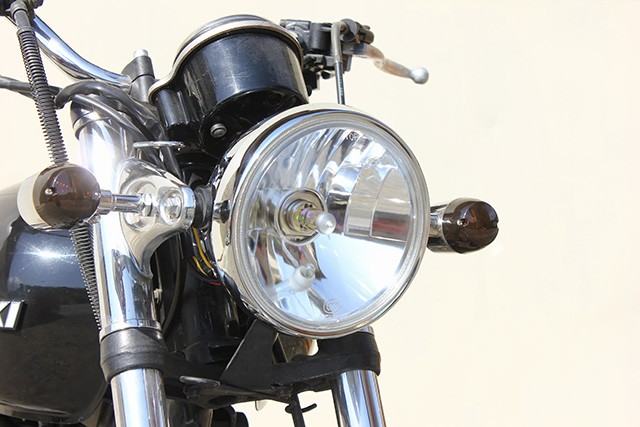 メッキ 160mm ヘッドライト ガラスレンズ 新品 汎用 SR400 SR500