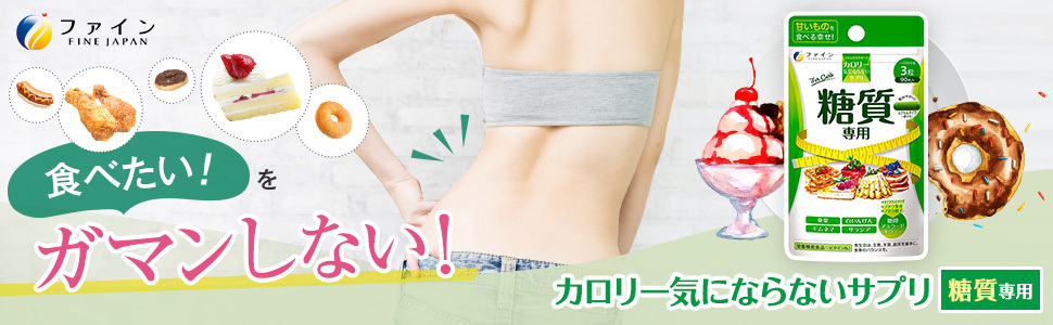 FINE JAPAN カロリー気にならないサプリ 糖質専用 30日分(90粒) 3個