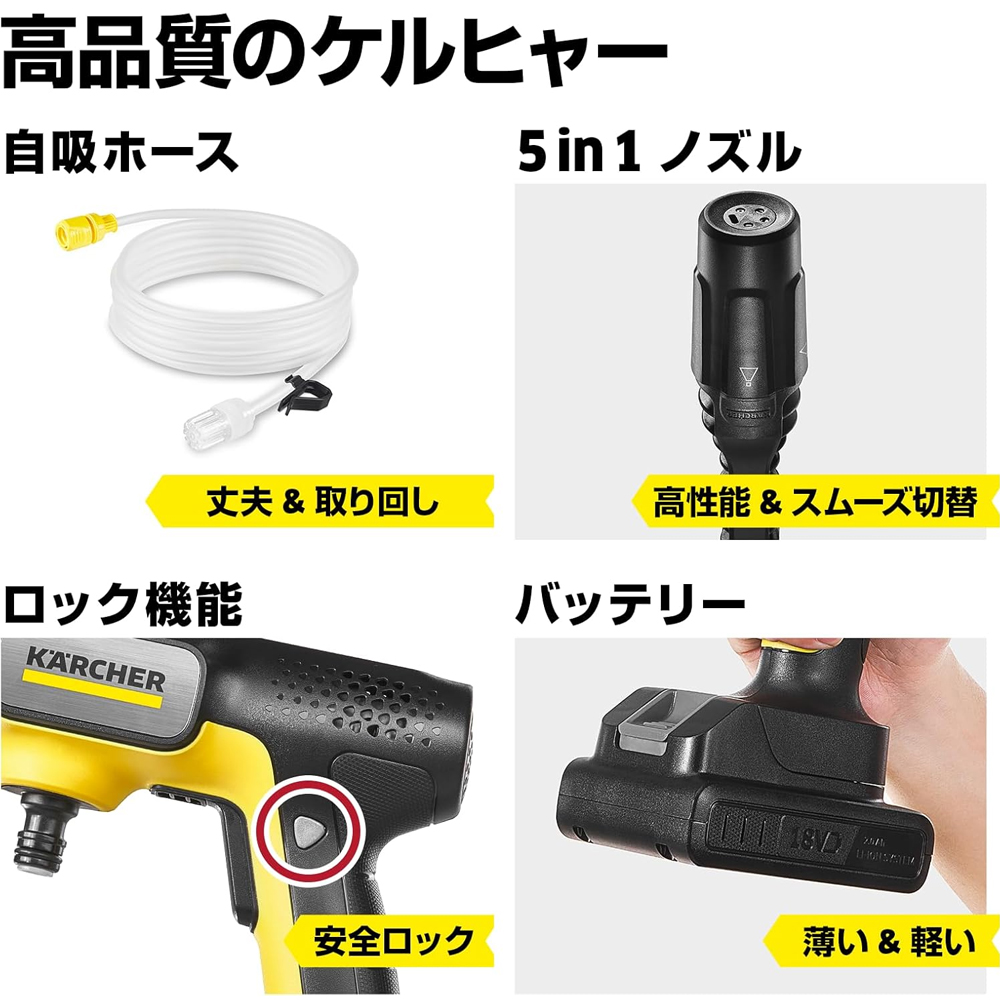 ケルヒャー（KARCHER） モバイル高圧洗浄機 OC 5 Handy（ハンディ