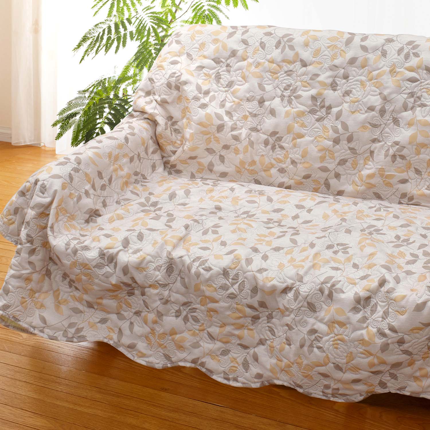マルチカバー 約180×180cm （N-M） 正方形 洗える グリーン ブラウン