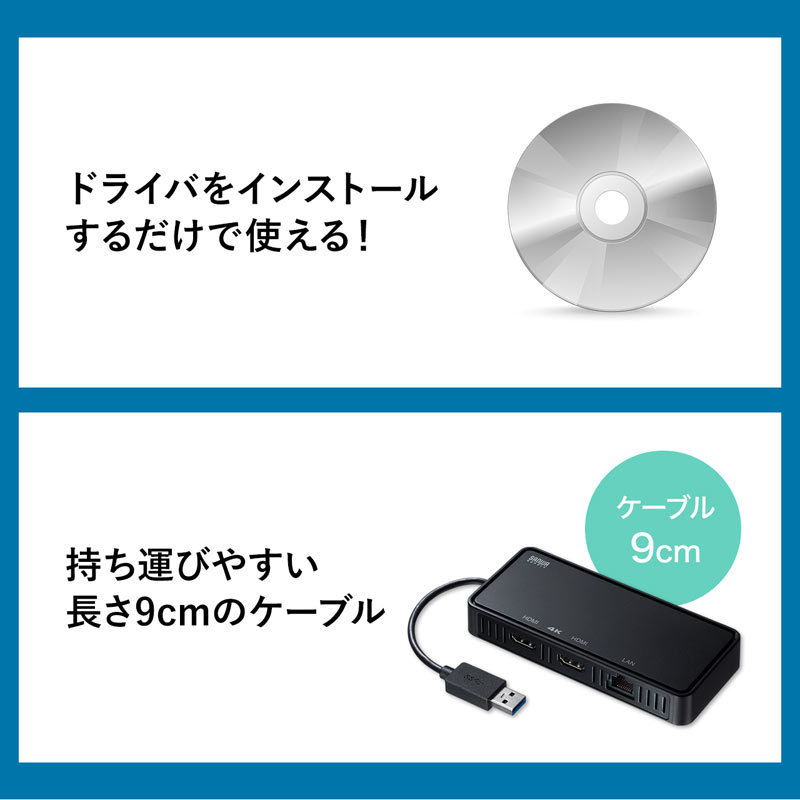 SANWA SUPPLY（サンワサプライ） USB3.1-HDMIディスプレイアダプタ 4K