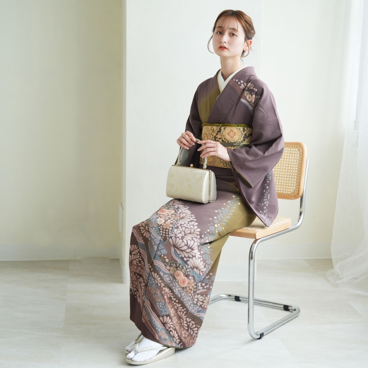 訪問着 レンタル おしゃれ 20点 フルセット 正絹 古典柄 レトロ 花