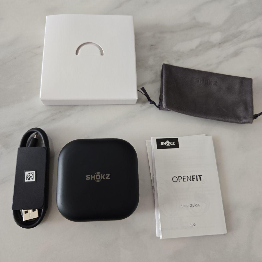 SHOKZ OPENFIT ワイヤレスイヤホン ブラック T910 SHOKZ OpenFit Black Open-Ear True Wireless Earbuds (T910-ST-BK-US
