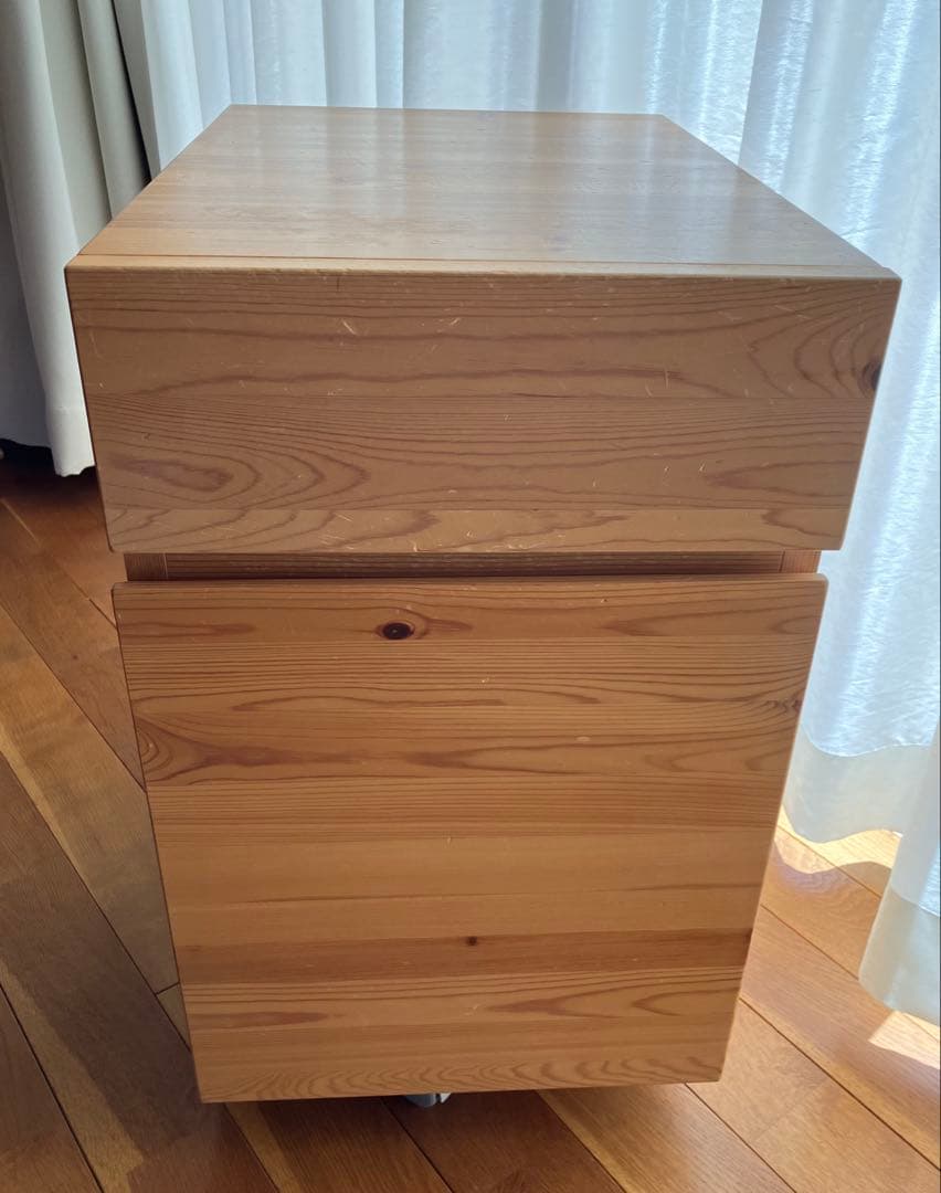 無印良品　パイン材キャビネットキャスター付き パイン材収納BOXキャスター付き | 無印良品