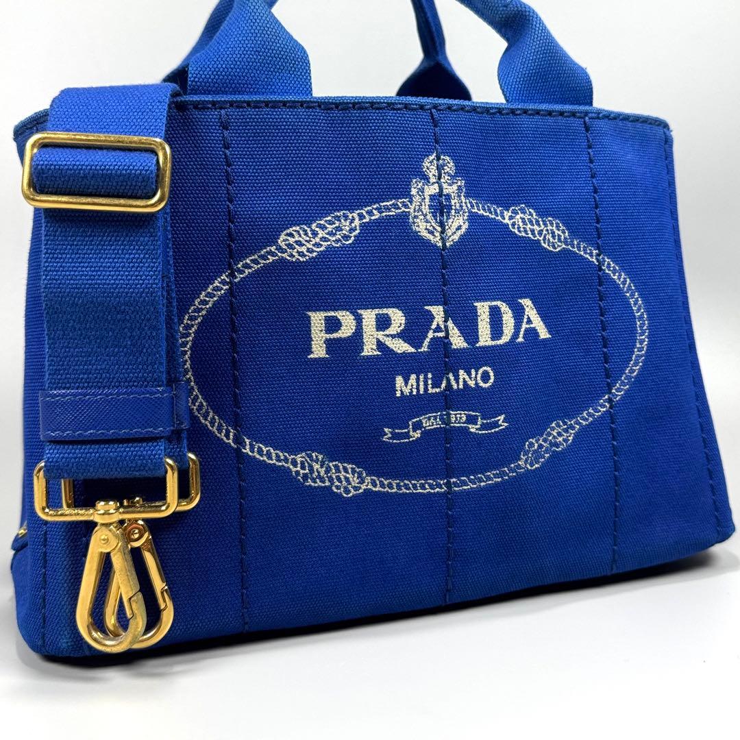 美品✨ PRADA カナパ S 2way ショルダー付 ブルー Cobalto 美品✨ PRADA カナパ S 2way ショルダー付 ブルー Cobalto - メルカリ