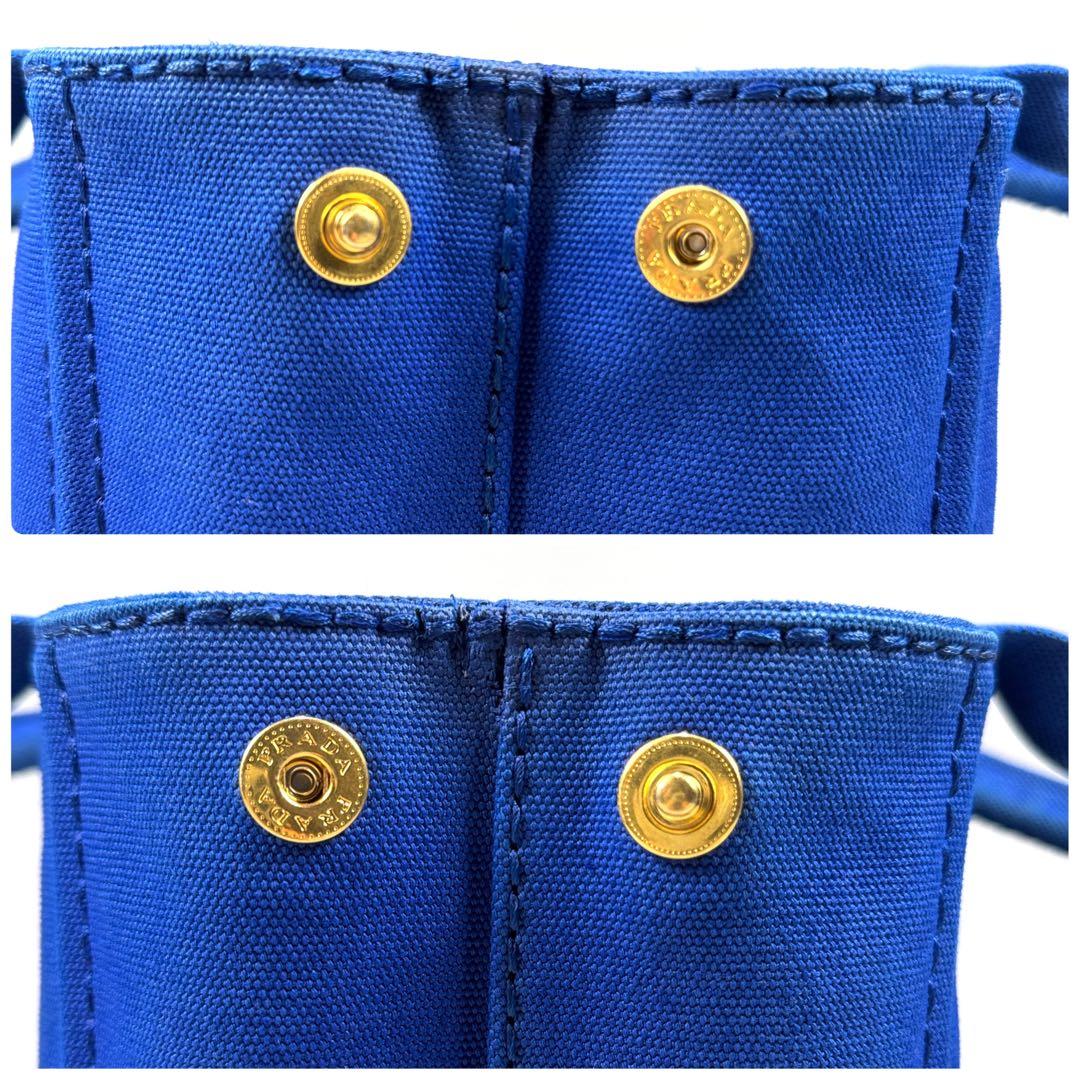 美品✨ PRADA カナパ S 2way ショルダー付 ブルー Cobalto - メルカリ