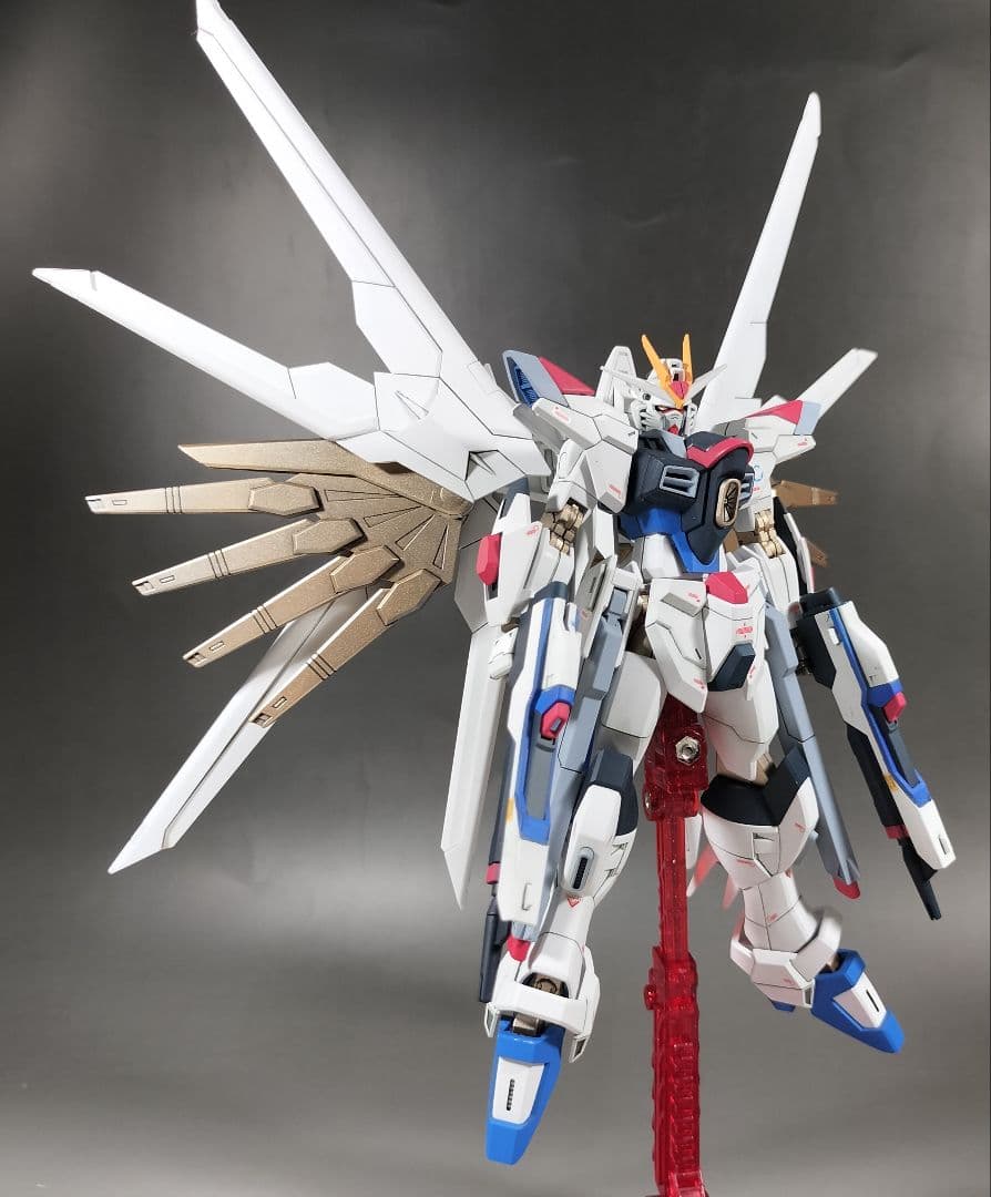 HG 1/144 マイティーストライクフリーダムガンダム 改修 全塗装 完成品 HG 1/144 マイティーストライクフリーダムガンダム 2刀 ガンダムSEED