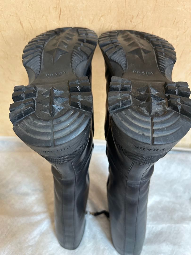 プラダ PRADA 黒いロングブーツ サイズ34 1/2 22.5センチ 美品 - メルカリ