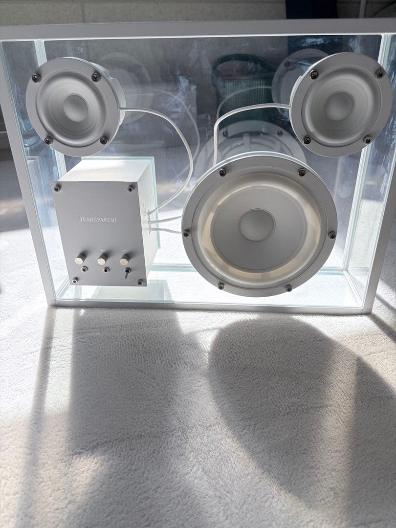 Transparent Speaker ガラス筐体 Hi-FiBluetooth TRANSPARENT Speaker Hi-Fi Bluetooth Wireless White & Black 100V