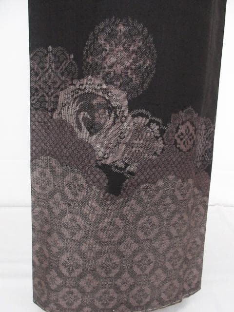 新古品！小田急百貨店誂製＊生紬＊モダン吉祥文様＊黒＊訪問着