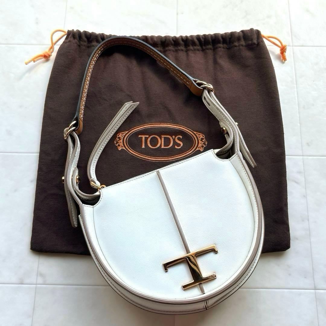 トッズ TOD'S タイムレス ハーフ ムーン ホーボー バック 白 ホワイト トッズ TOD'S タイムレス ハーフ ムーン ホーボー バック 白 ホワイト