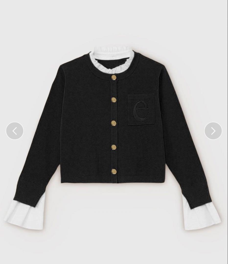 EIMY ISTOIRE Attached collar カーディガン 黒 エイミーイストワール EIMY ISTOIRE Attached collar ニット