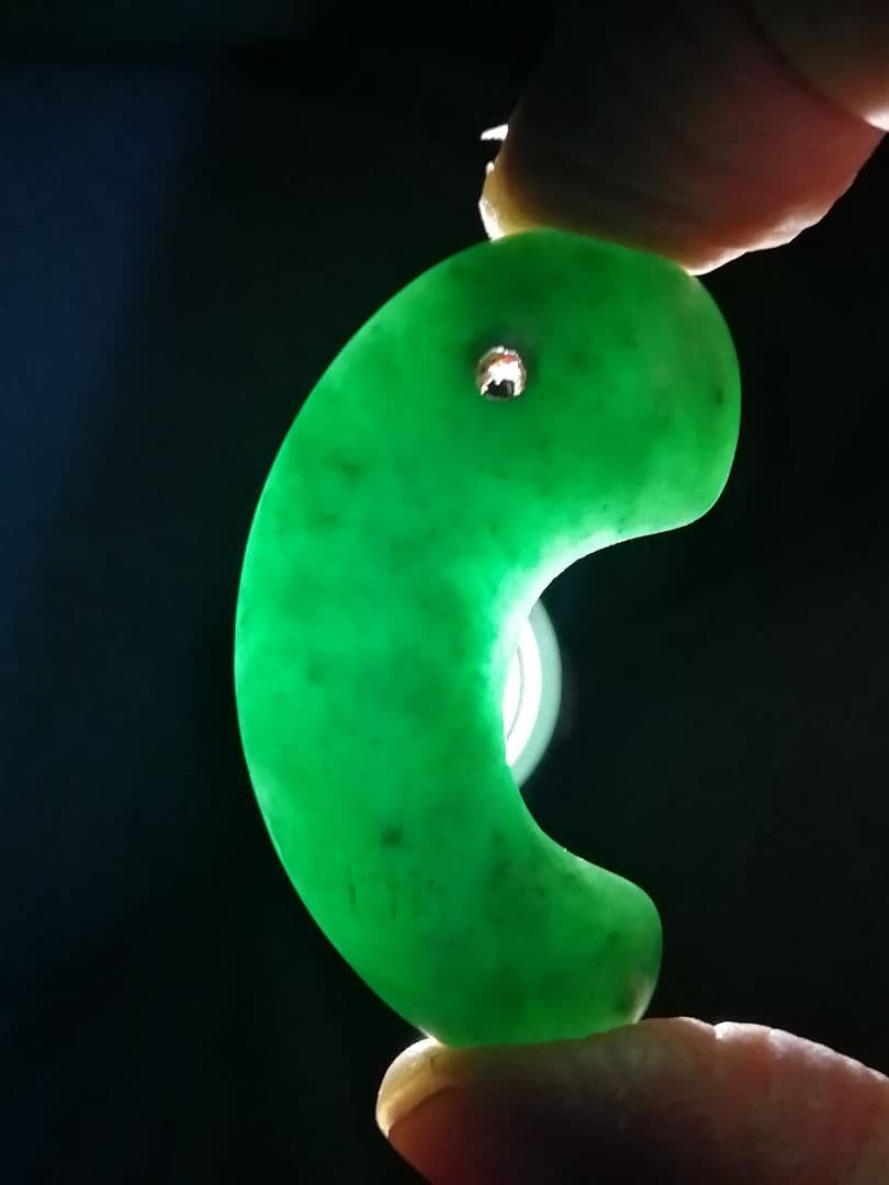 ☆古墳期『糸魚川翡翠勾玉』出土品。4.90cm【超琅玕翡翠】最高峰の巨大