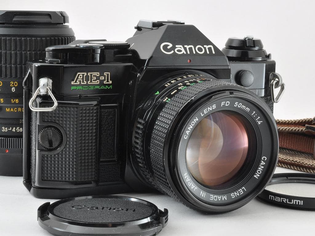 キヤノン AE-1 PROGRAM NFD 50/ f1.4 35-70 完動品 Canon AE-1 P Program Silver 35mm SLR W/FD NFD 50mm f1.4 Lens Made