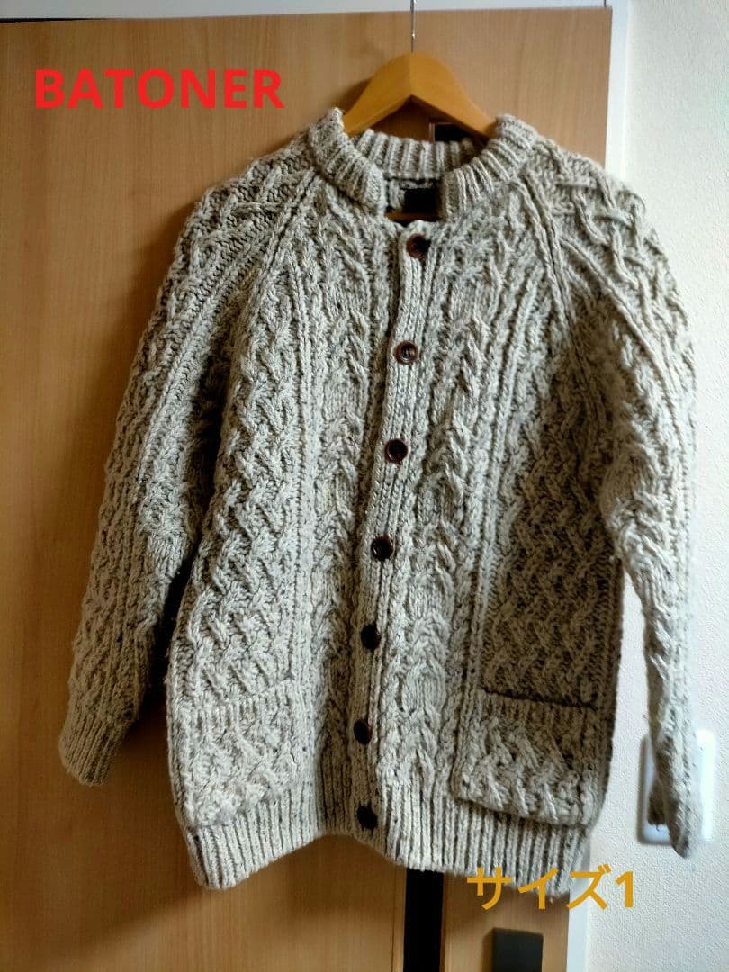 k*e様 ★BATONER カーディガン ウール BN-16FM-031 ベージ Essential HEAVY WEIGHT INNOCENT CASHMERE V NECK CARDIGAN - BATONER