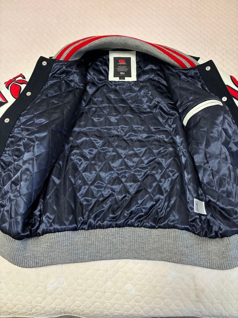 美品】カンタベリー スタジャン 袖レザー Lサイズ ビックロゴ - メルカリ