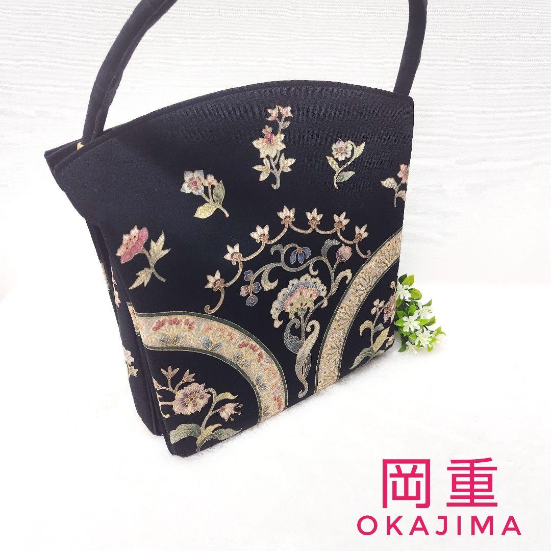 岡重 OKAJIMA 和装バッグ ハンドバッグ 京友禅 シルク 絹 - メルカリ