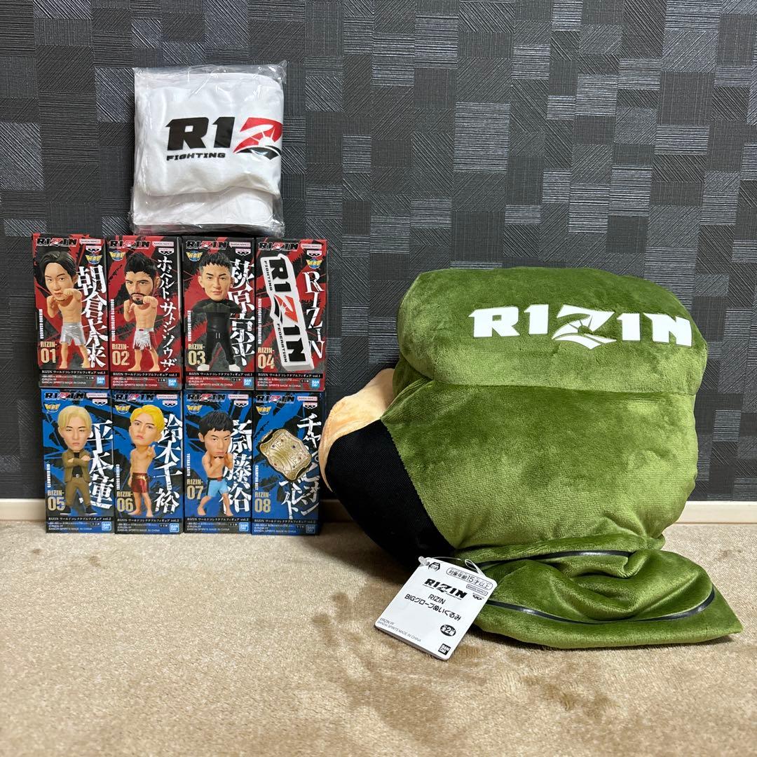 RIZIN ワーコレ+ BIGグローブ右＋おまけ　ヘアバンド　セット A右手】RIZIN BIGグローブぬいぐるみ オンラインクレーンゲーム DMM