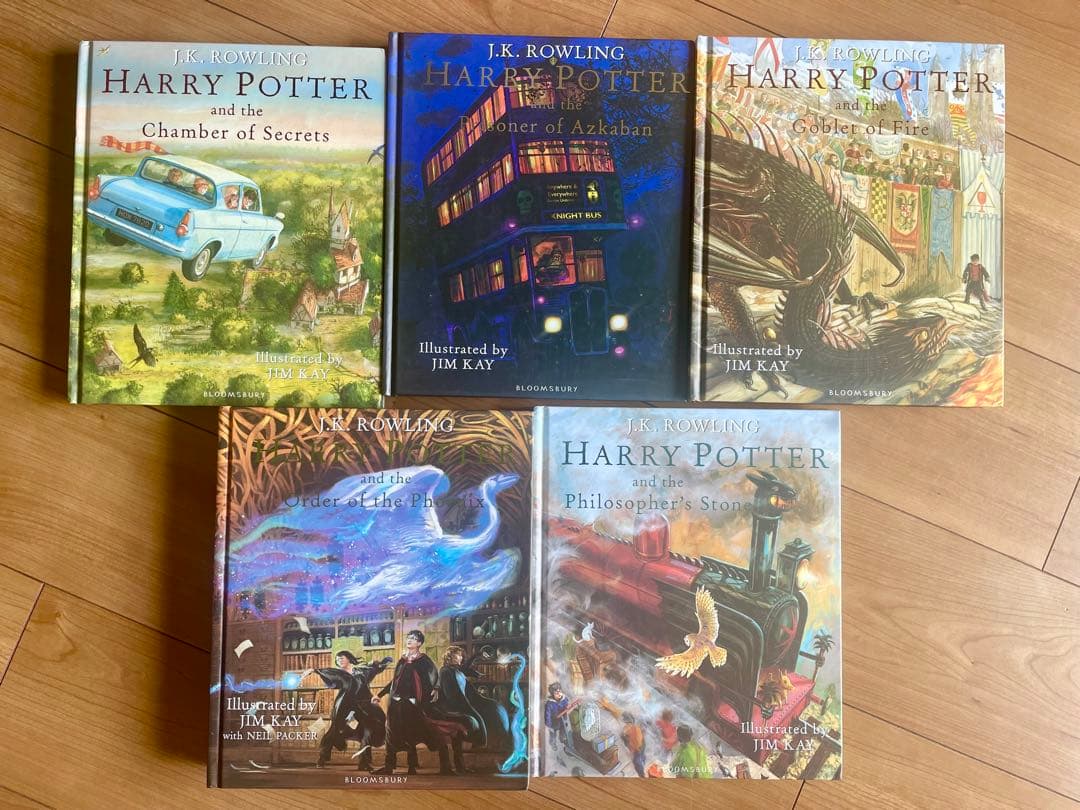 Harry Potter イラスト記念版 5冊セットハードカバー ハリーポッター ご贈答向け プレゼント梱包します。ハリー・ポッターシリーズ全巻7巻11