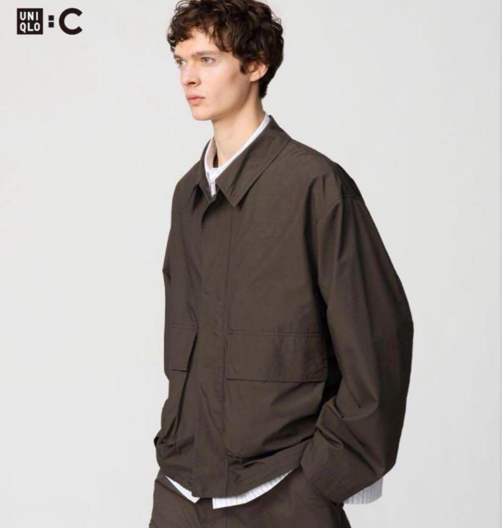 新品】UNIQLO C コットンショートブルゾン ダークブラウン サイズM