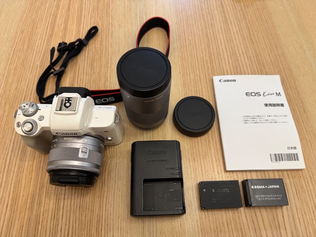 (楽一番公式アカウント69 専用)Canon EOS Kiss M ホワイト レンタル] CANON EOS Kiss M2 ダブルズームキット ミラーレス一眼