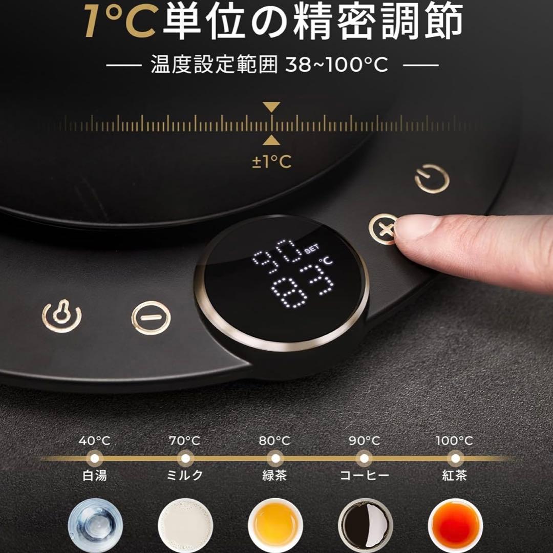 最新 Epeios（エペイオス）電気ケトル 0.9L｜1℃単位の温度調整ケトル