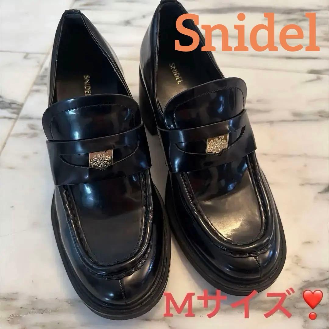 snidel♡ ヒール ローファー M size 美品 SNIDEL - ヒールローファーサボ ブラック Mの通販 by ちーさんショップ