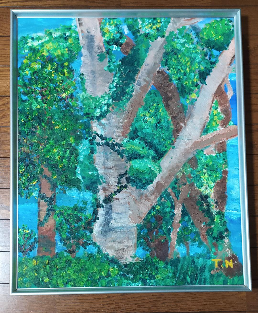 「大樹」 油絵F15号 楽天市場】絵画 油絵 富士に桜 F30号 （木村由記夫） 送料無料 【肉筆