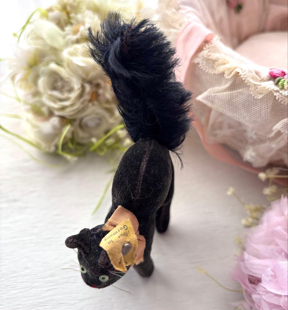 ドイツ ヴィンテージ シュタイフ トムキャット ネコ Black Tom Cat