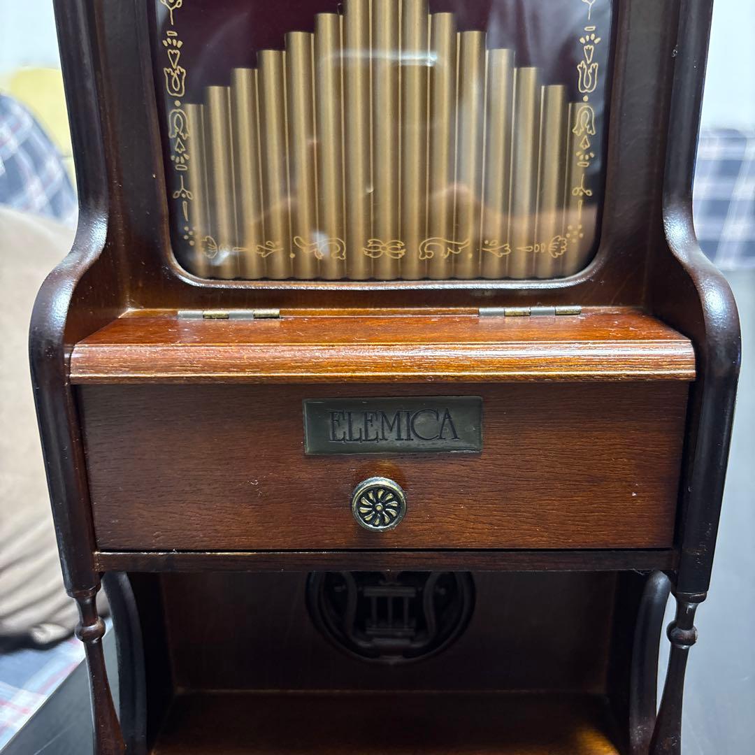 SANKYO ELEMICA ミュージカルボックス 電子オルゴール 木製小物入れ