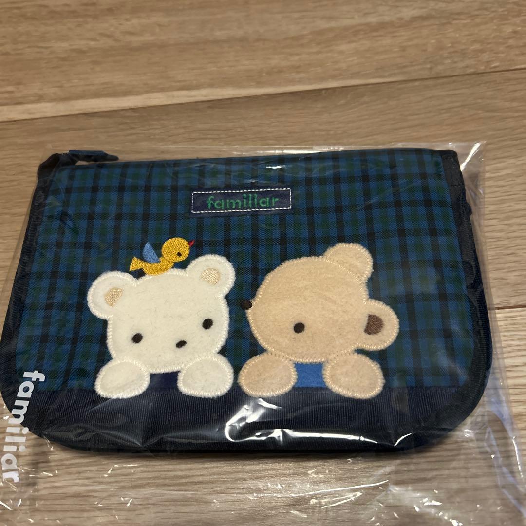 ⭐︎新品⭐︎ファミリアfamiliar母子手帳青チェック&ポストカード付 ⭐︎新品⭐︎ファミリアfamiliar母子手帳青チェック&ポストカード付
