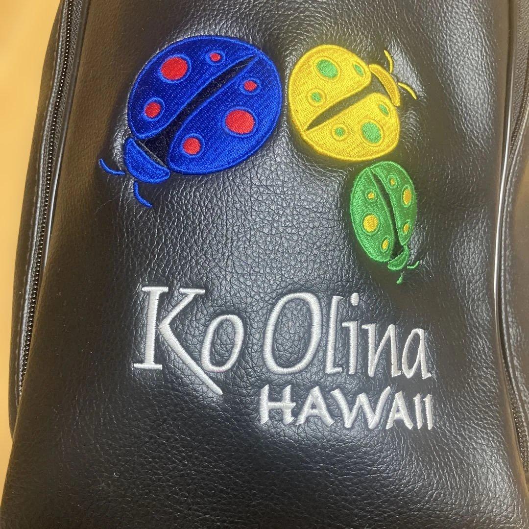 ハワイアウラニKo Olina ゴルフバッグ 黒 てんとう虫刺繍 靴入れ