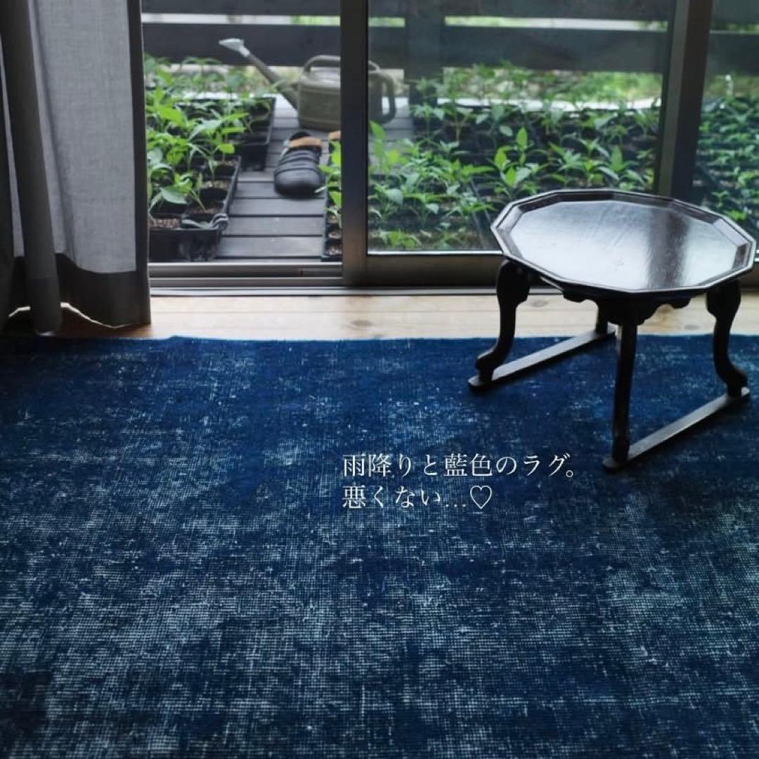 最終値下げ‼️koreniwa トルコヴィンテージラグ　115×210 藍色 Koreniwa vintagerug