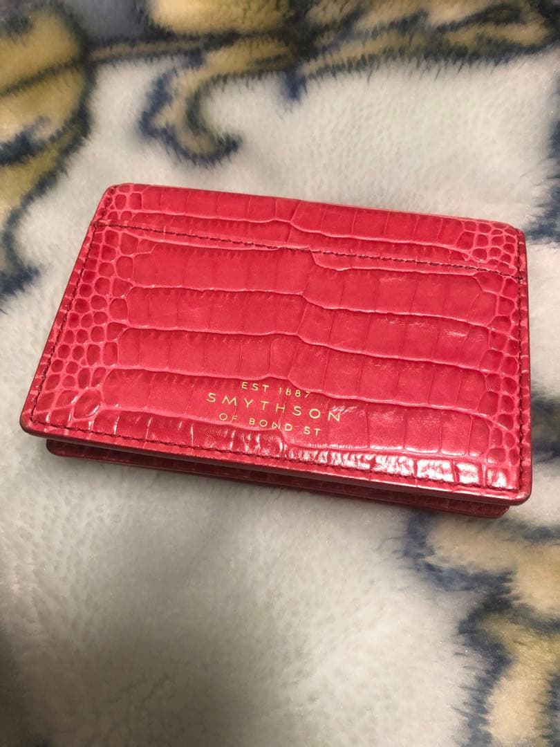 SMYTHSON ピンク 名刺入れ SMYTHSON(スマイソン) カードケース・名刺入れ(レディース) - ブランド