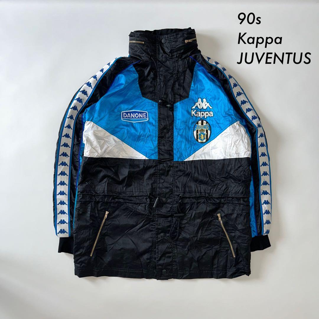 90s Kappa JUVENTUS ナイロンジャケット ベンチコート ダノン期 1997-98 Juventus Kappa Hooded Rain Jacket - 8/10 - (XL)