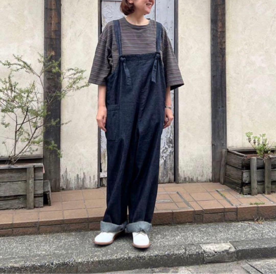 【SALE】ネストローブconfect コットンリネンサルベージ　サロペット ネストローブconfect コットンリネンサルベージオーバーオール CONFECT