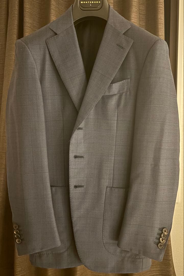 ISAIA ネイビー　スーツ　42 ISAIA (イザイア) GREGORY (グレゴリー) AQUA SPIDER (アクア