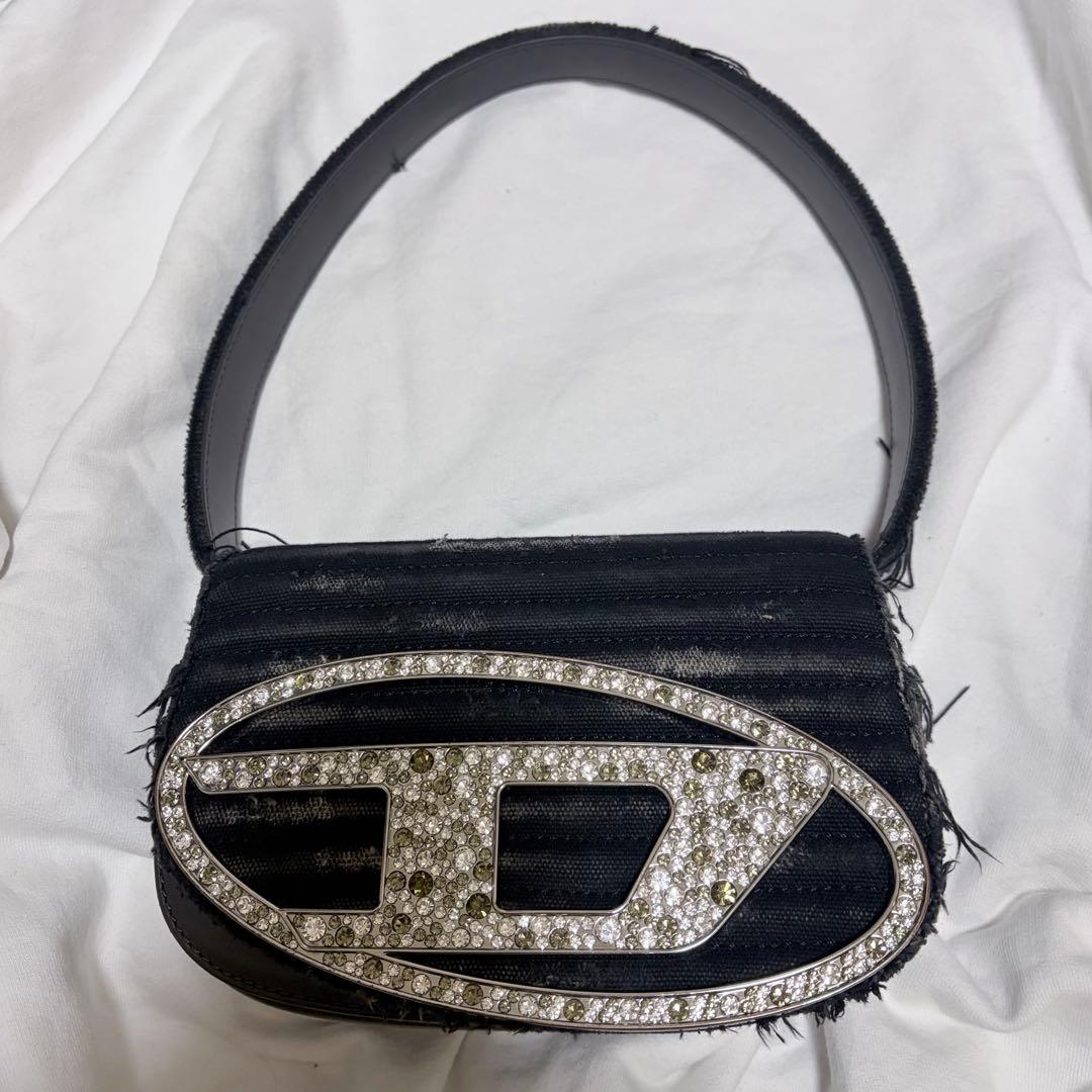 DIESEL 1DR ショルダーバッグ ブラック ラインストーン Y2K 美品 Women's 1DR-Iconic shoulder bag in mirrored leather | Black | Diesel