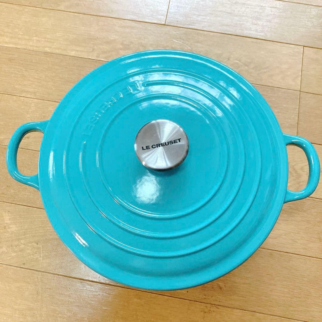ル・クルーゼ ココットロンド 24cm ターコイズ 鍋 両手鍋 鋳物ホーロー鍋 Le Creuset（ル・クルーゼ） 【並行輸入品】 両手鍋 シグニチャー 22cm