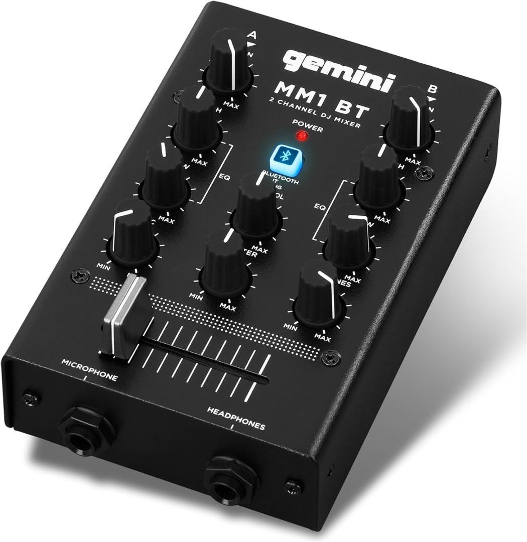 Gemini MM1BT 2チャンネル DJミキサー Pro DJ Audio Equip 2 Channel Bluetooth Studio MIDI Controller Mixers