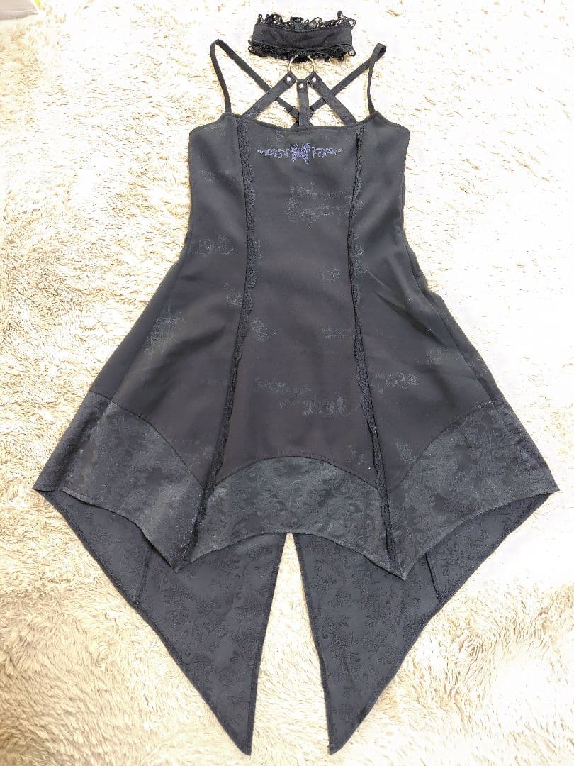 エイチナオトh.naoto Bloodチョーカー風燕尾ドレスワンピ蝶刺繍Y2K h.NAOTO – h.NAOTO WEBSHOP