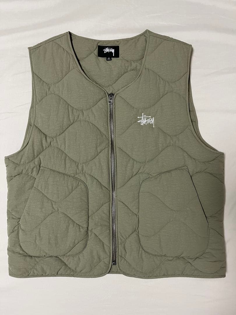 Stussy オリーブ キルティングベスト