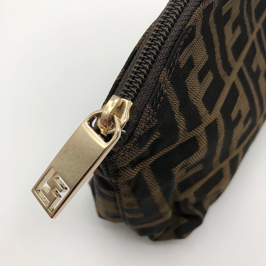 フェンディFENDIポーチ】ズッカ柄ロゴ化粧ポーチ小物入れ文具筆箱