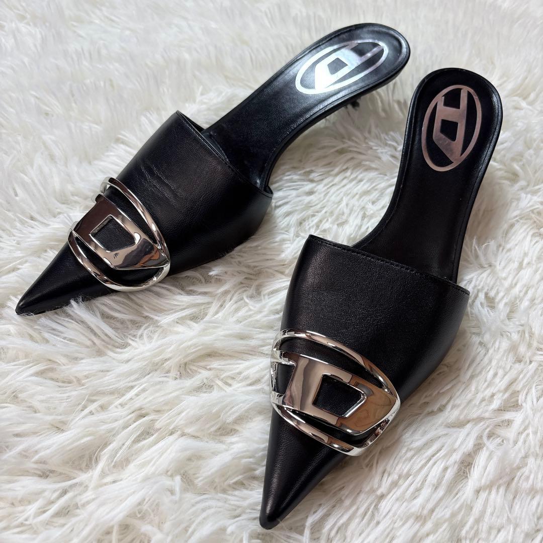☆美品☆DIESEL ディーゼル D-VENUS ミュール ハイヒール Dロゴ die-l-k-f4-k6m.jpg