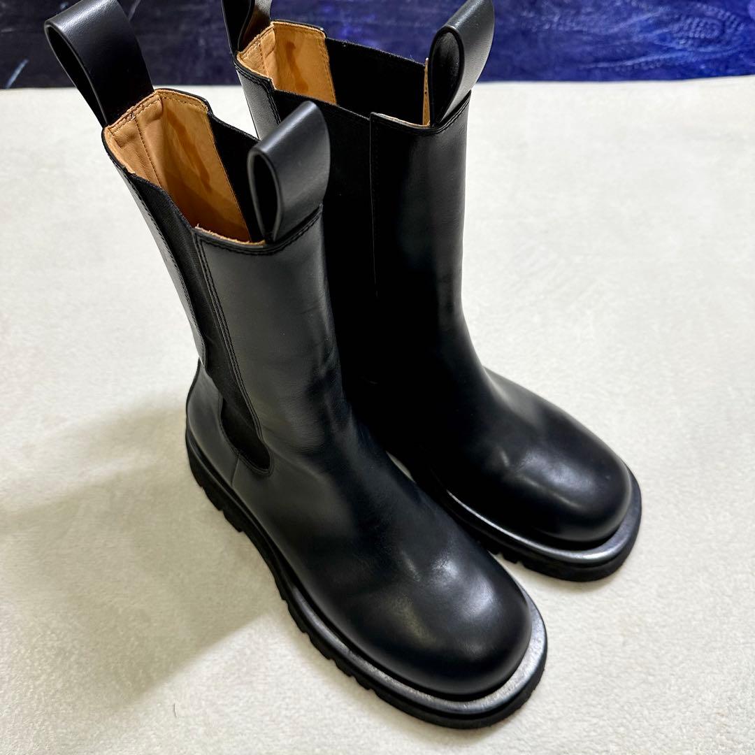 39/24.5 ボッテガヴェネタ サイドゴアブーツ ブラック ボッテガヴェネタ BOTTEGA VENETA サイドゴア ショート ブーツ