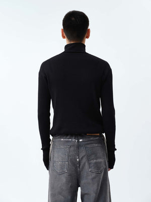 TURTLENECK RIB KNIT【BLACK】 – SUBLATIONS